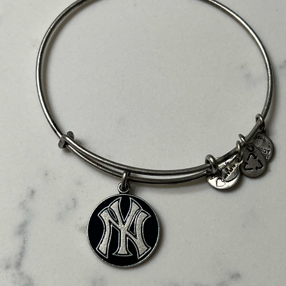 Alex and Ani Silver NY Yankee Charm Bangle Bracelet - Picture 3 of 3